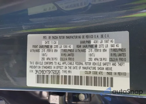 2025 Mazda Cx-30 2.5 S Carbon Edition from USA, damaged, VIN 3MVDMBCM7SM790525